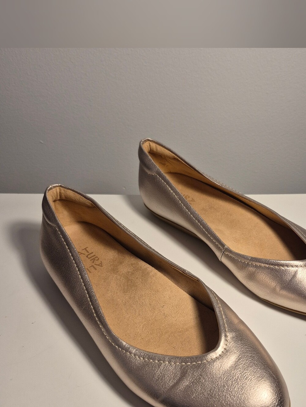 Naturalizer WIDE Vivienne Almond Toe Metallic Flats - 9W